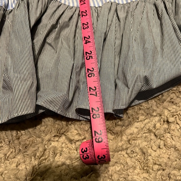 NWOT 1st Sight Blue White Stripe Medium Women's Ruffle Dress Top - Picture 9 of 10